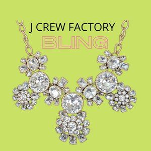 J Crew Factory Crystal Orb Dot Statement Necklace - image 1